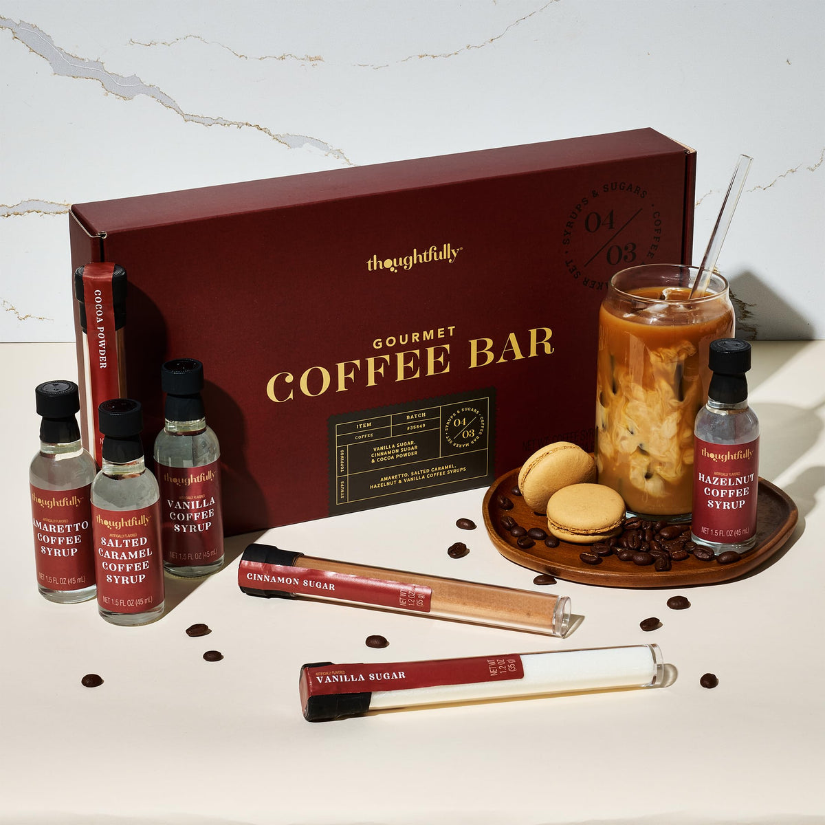 Thoughtfully Gourmet amaretto syrup bottle delivers barista-like sweetness