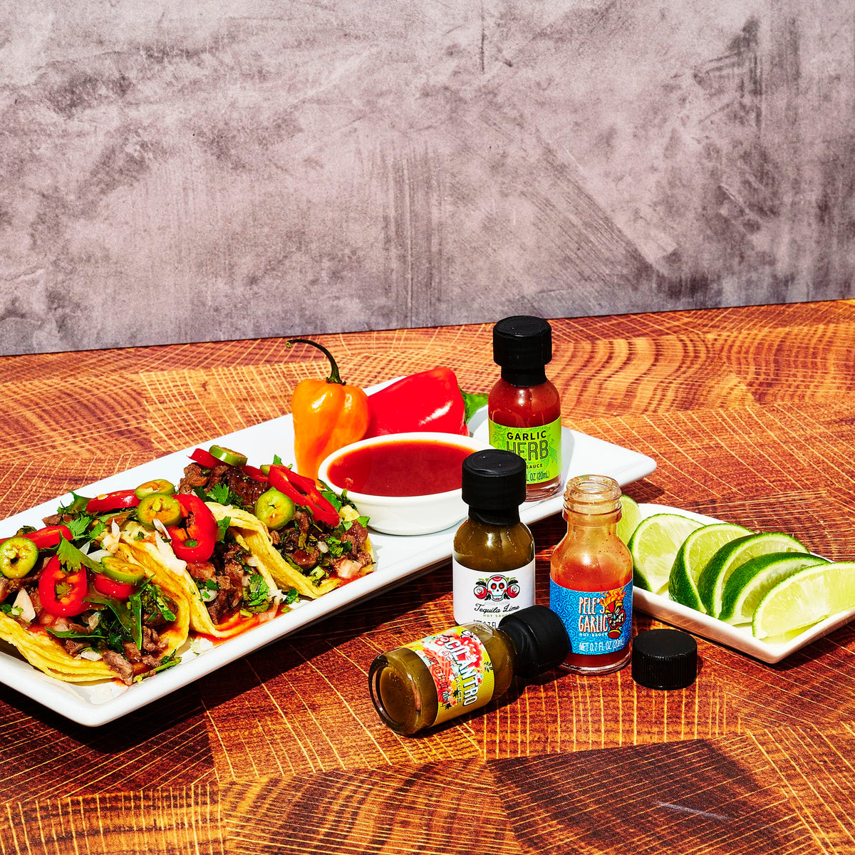 Cilantro flavor bottle in display for fresh salsas