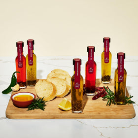 Thoughtfully Gourmet lemon olive oil bottle brightens salads and seafood.