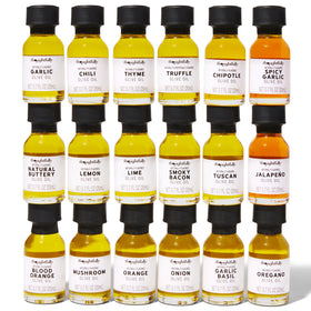 Thoughtfully garlic basil EVOO bottle highlighting fresh herb flavor for cooking