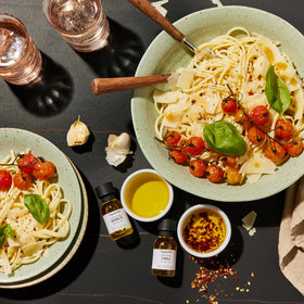 Thoughtfully truffle EVOO bottle ideal for finishing pasta and risotto