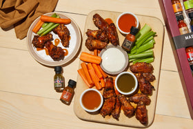 Smoky Bourbon flavor bottle on display for grilled dishes