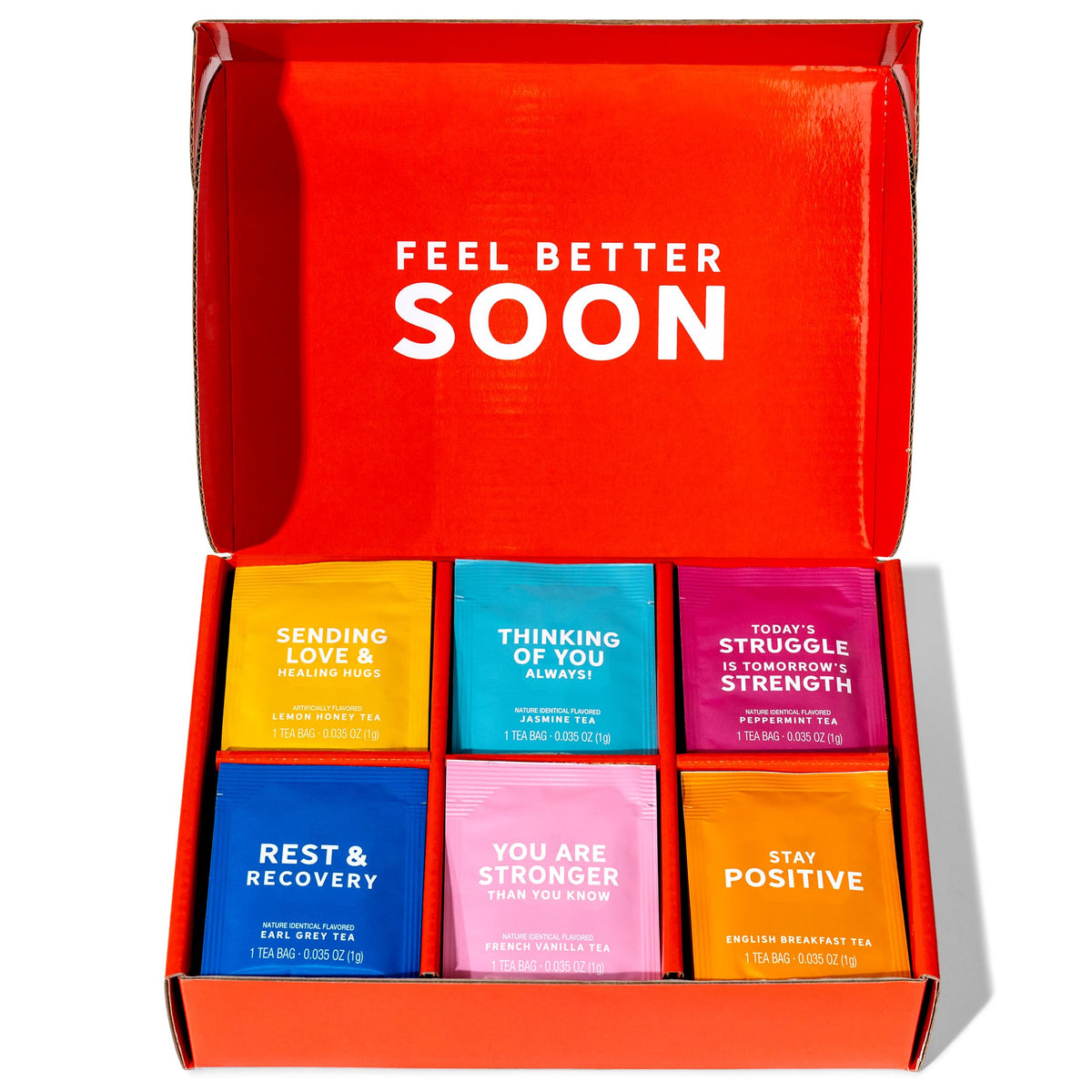 Thoughtfully Gourmet Tea Gift Set tea bags inside, ready for daily use.