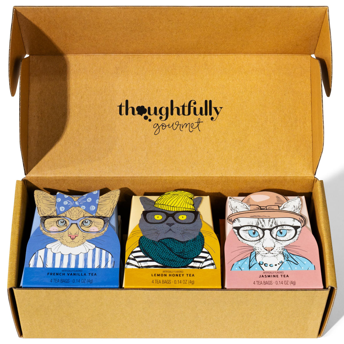 Thoughtfully Gourmet Tea Sampler shows 24 bags across six flavors.