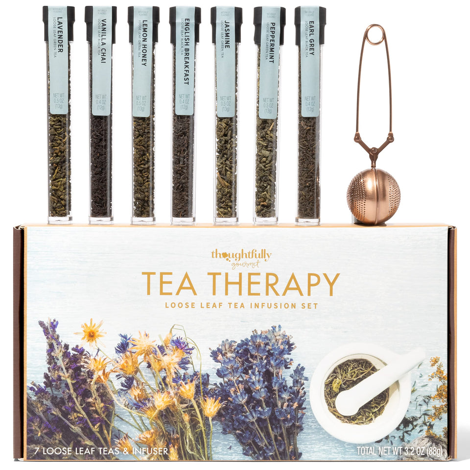 Thoughtfully Tea Therapy Infusion Set with copper ball infuser for easy loose-leaf brewing.