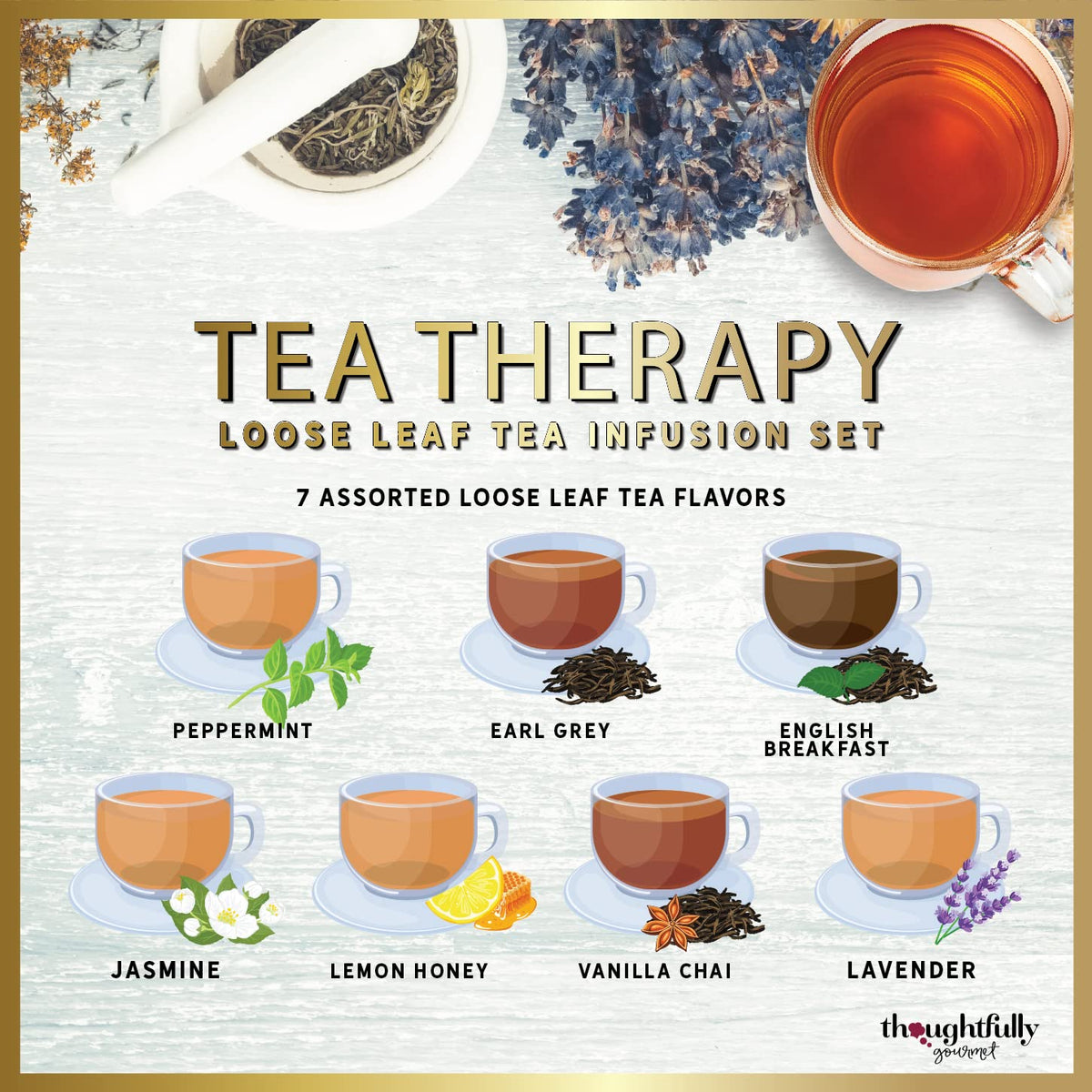 Thoughtfully Gift packaging arrives ready to present to a tea lover.