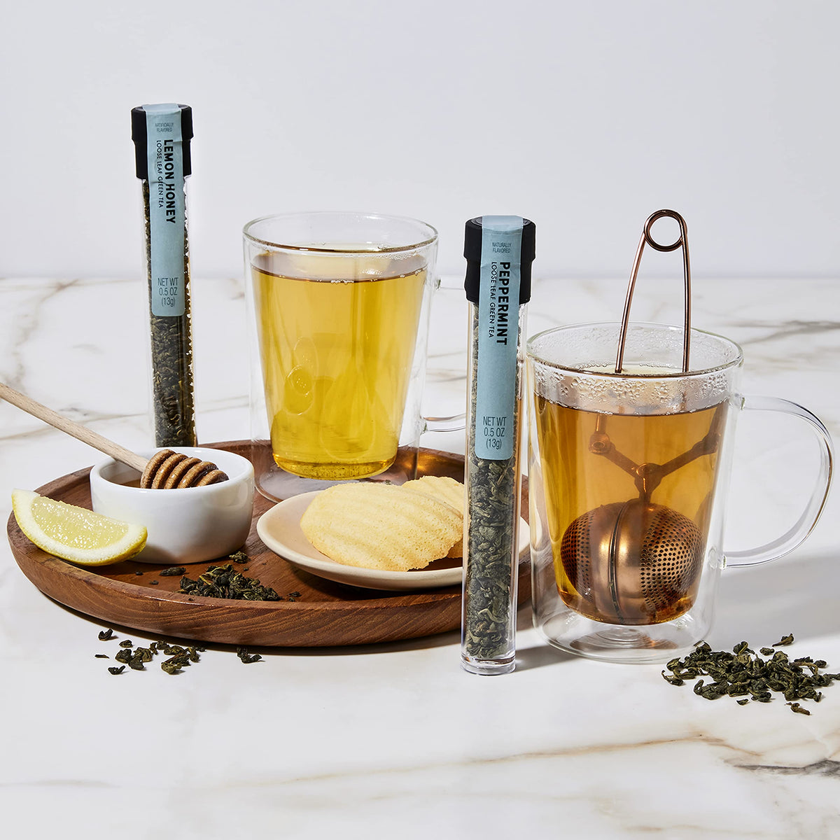 Thoughtfully Tea Therapy Gift Set includes seven caffeinated loose-leaf teas in tubes.