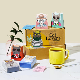 Thoughtfully Gourmet Tea wrapper with cat quotes adds whimsy to tea moments.