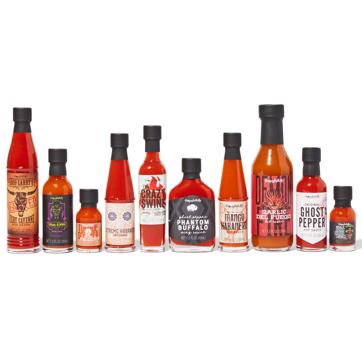 Thoughtfully hot sauce challenge bottle pairing with wings and tacos