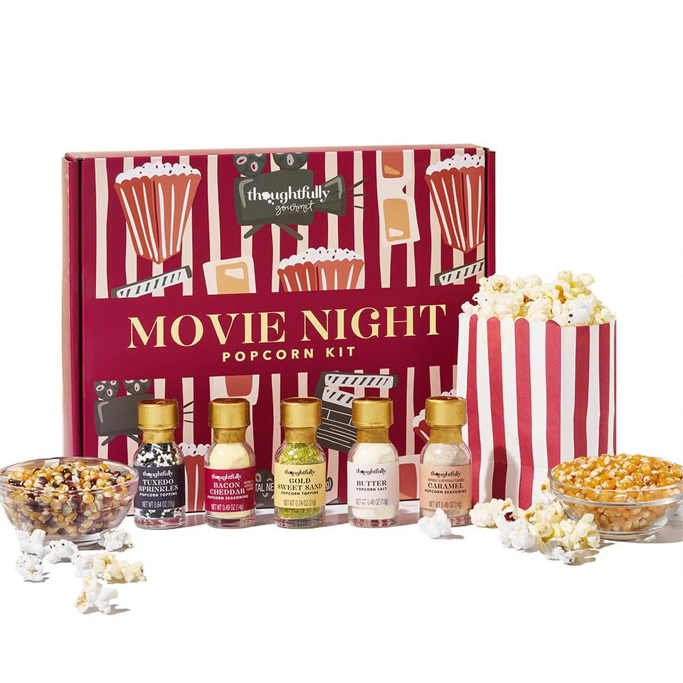 Thoughtfully Movie Night Popcorn Set yellow kernels for warm, comforting snacking.
