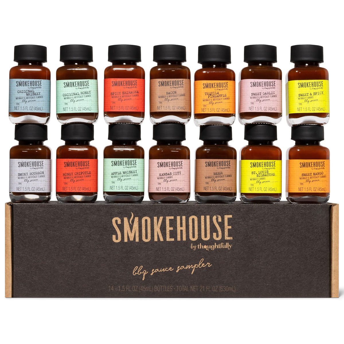 Thoughtfully Smokehouse bottle collection for versatile backyard grilling