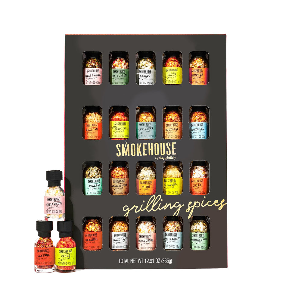 Thoughtfully Smokehouse bottle lineup for versatile grilling.