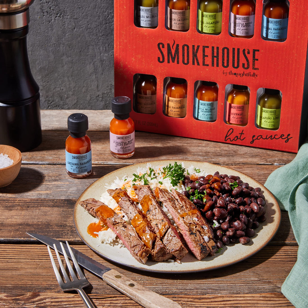 Thoughtfully Smokehouse label close-up highlighting diverse flavors for everyday meals