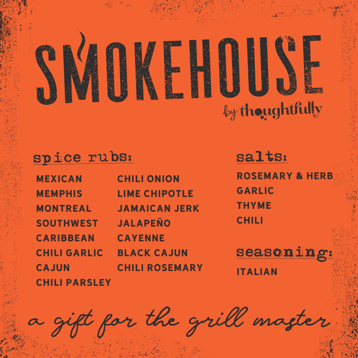 Thoughtfully Smokehouse Memphis Cayenne bottle for bold rubs.