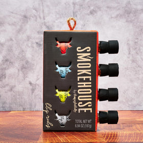Thoughtfully Smokehouse rub bottles on grill highlight quick flavor boosts for weeknight grilling