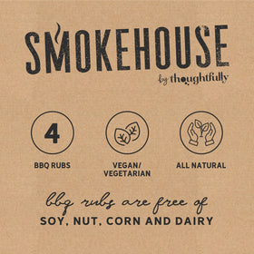 Thoughtfully Smokehouse Southwest rub bottle provides peppery spice for grilled chicken and pork