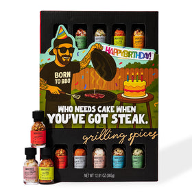 Thoughtfully Smokehouse gift set with birthday wrap, ideal for grill enthusiasts.
