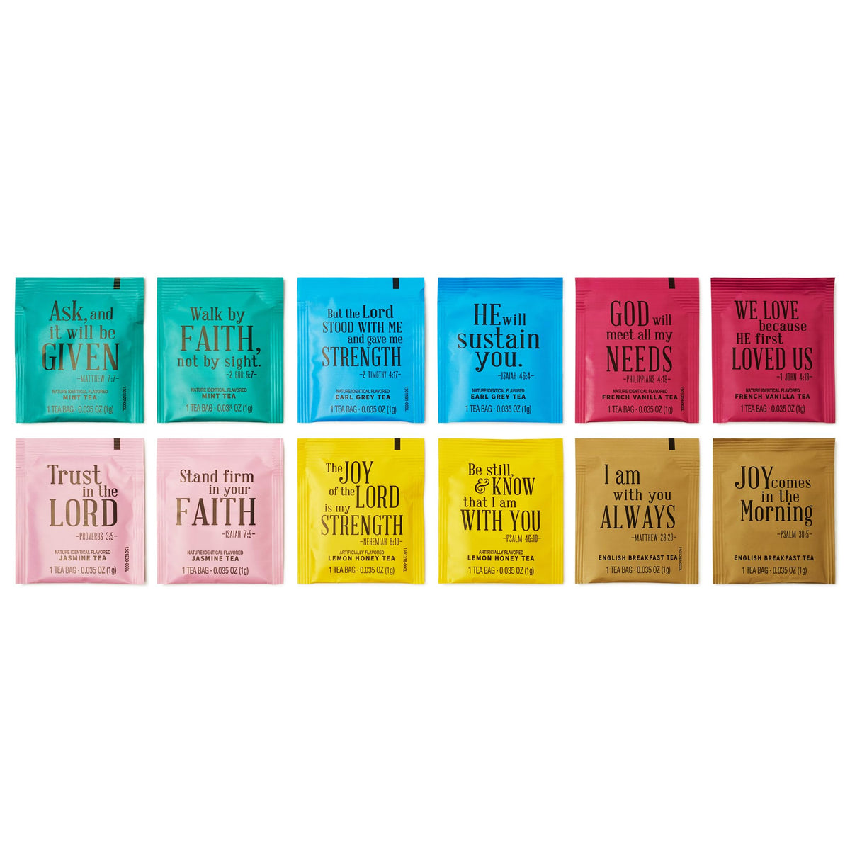 Thoughtfully Tea Affirmations six-flavor variety, perfect for daily tea rituals.