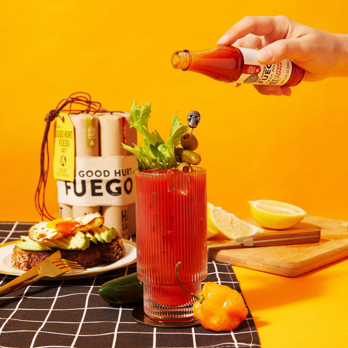 Thoughtfully The Good Hurt Fuego Chipotle Pepper bottle complements tacos and bowls.