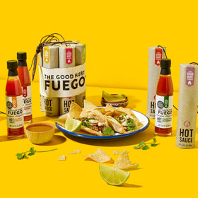 Thoughtfully The Good Hurt Fuego Garlic Pepper bottle pairs with wings and eggs.