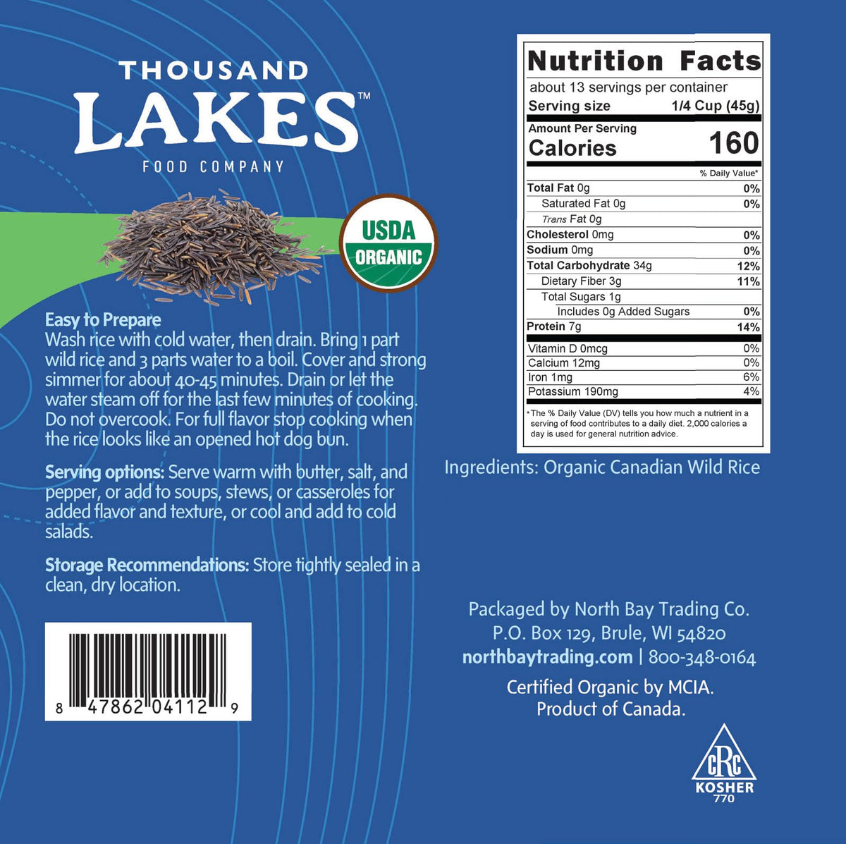 Thousand Lakes wild rice casserole dish showcasing hearty protein and depth.