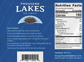 Thousand Lakes Wild Rice grain size approximately 3/8 inch for hearty texture.