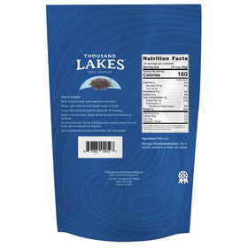 Thousand Lakes wild rice grain close-up highlighting long kernels and nutty texture.