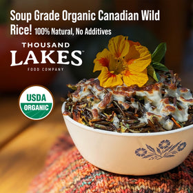 Thousand Lakes wild rice served with oatmeal for a wholesome breakfast.