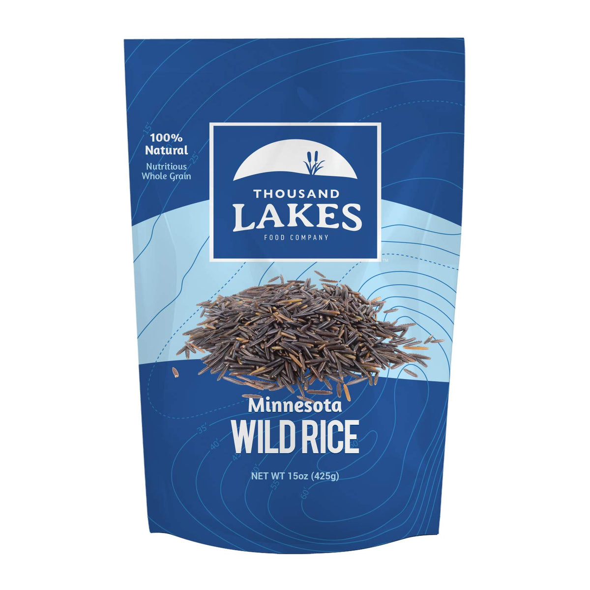 Thousand Lakes wild rice pouch ready to cook for wholesome meals.