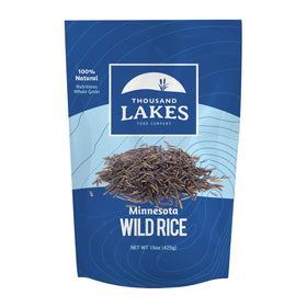 Thousand Lakes wild rice pouch ready to cook for wholesome meals.