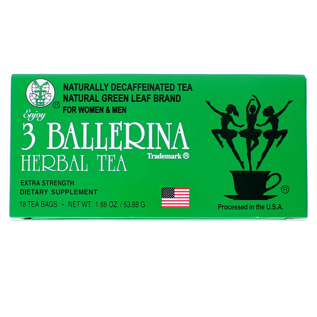 3 Ballerina Herbal Tea Extra Strength tea-bags-108 ready for quick cups.