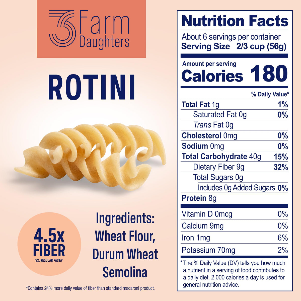 Three Farm Daughters cavatappi pasta showcases low net carb options for a lighter dinner.