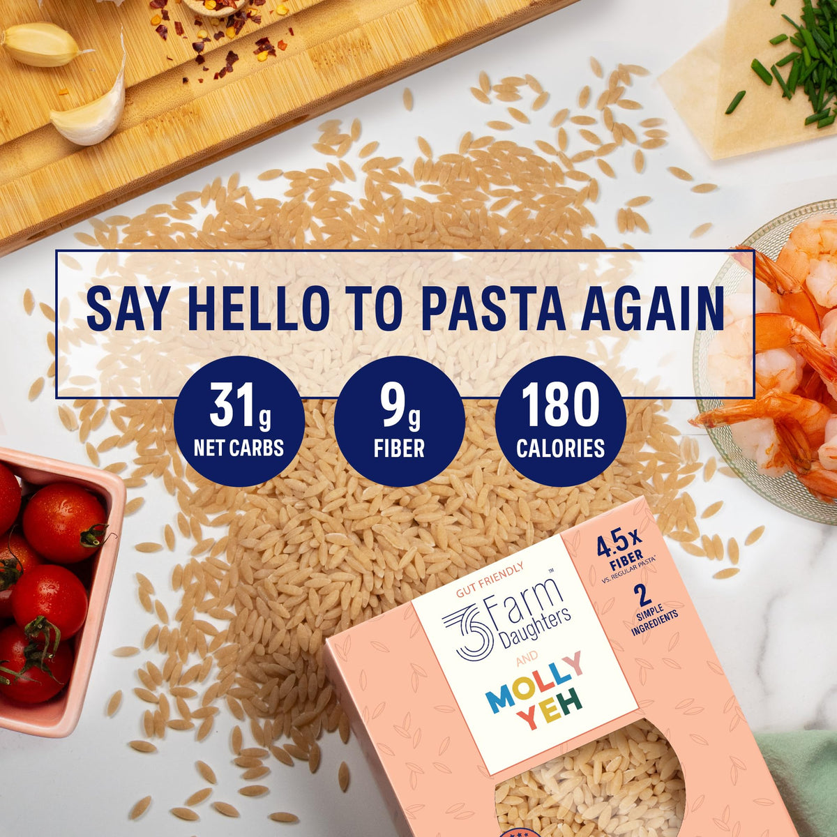 Ready-to-serve orzo in a bowl, balanced portion for meals.