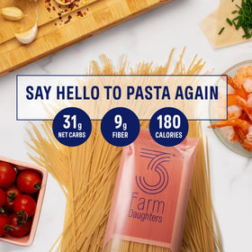 Three Farm Daughters spaghetti served in a bowl for quick meals.