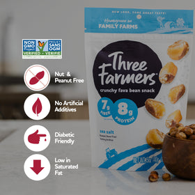 Three Farmers Roasted Fava Beans Variety Pack—three flavors in one box.