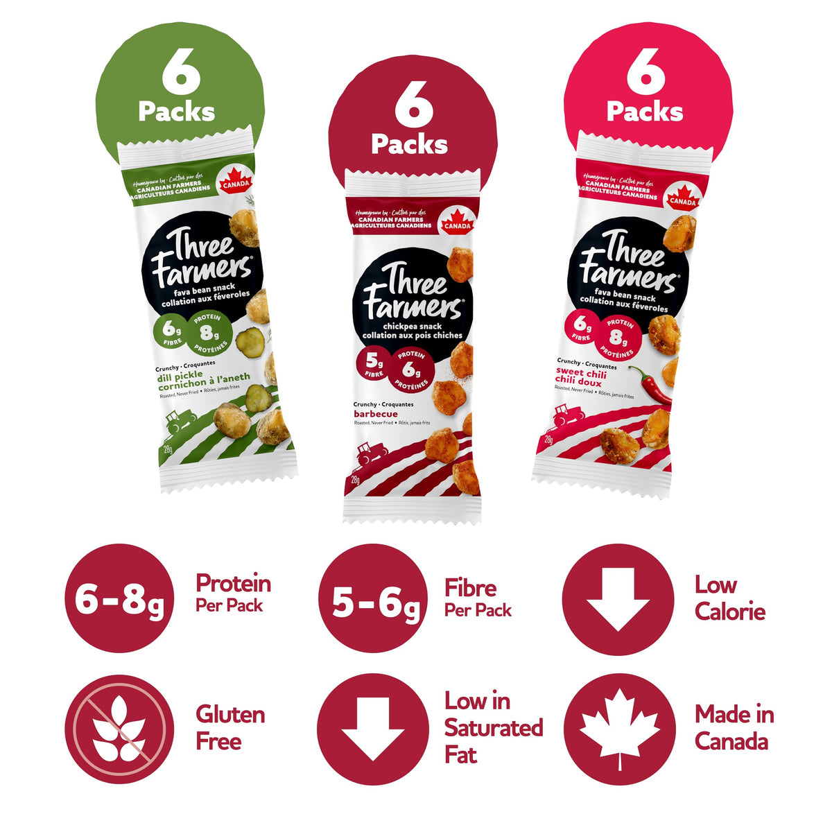 Three Farmers Sweet Chilli Dill Pickle fava beans deliver crave-worthy crunch.