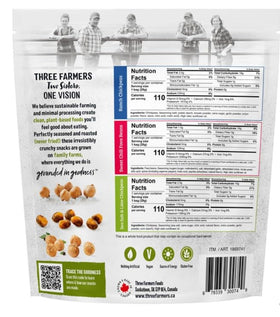 Close-up of Three Farmers Snacks to Go bites; crunchy texture and flavor variety.