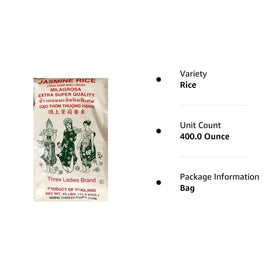 Three Ladies Jasmine Rice steaming bowl highlights aroma and light texture.