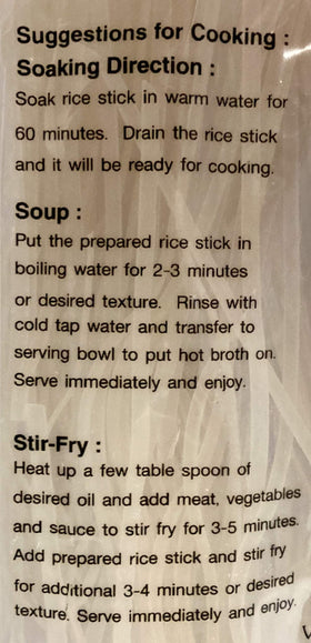 Three Ladies Rice Stick Noodles dry pack suitable for Thai dishes and Pho