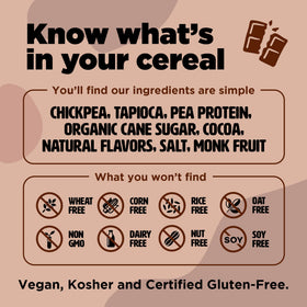 Three Wishes Cocoa cereal 6-pack image emphasizes convenient gluten-free breakfast.