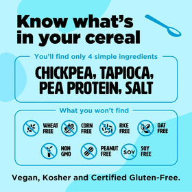 Three Wishes gluten-free vegan cereal six-pack packaging communicates family-friendly convenience.