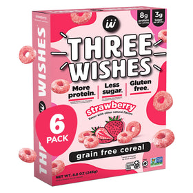 Three Wishes grain-free protein breakfast cereal box for a gluten-free morning.