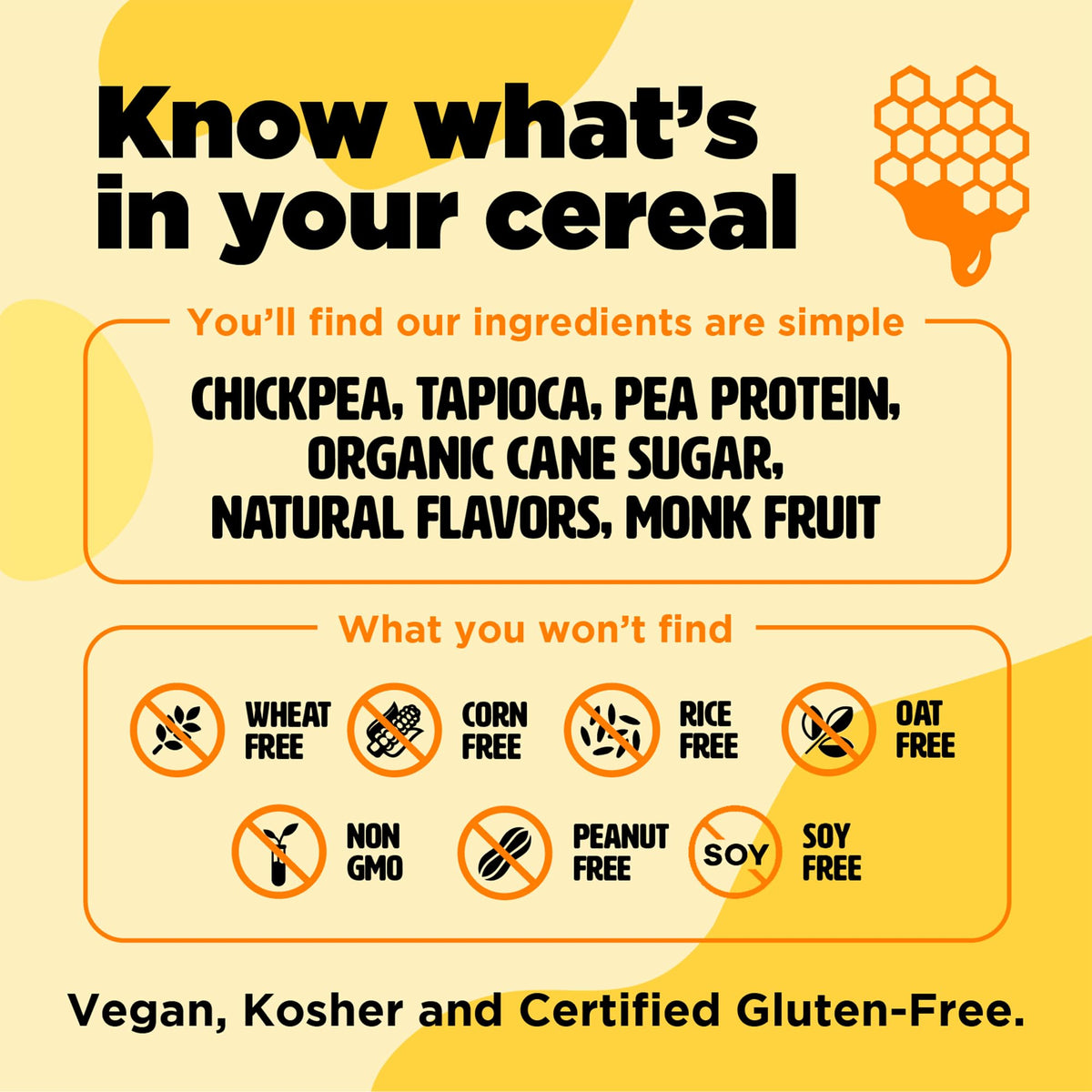 Three Wishes Honey cereal serving setup suggesting a balanced, fiber-friendly breakfast.
