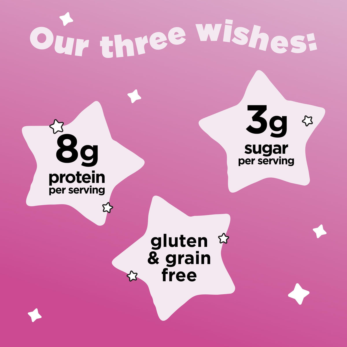 Three Wishes Marshmallow Cereal in a bowl with milk, presenting a crunchy, protein-forward breakfast.