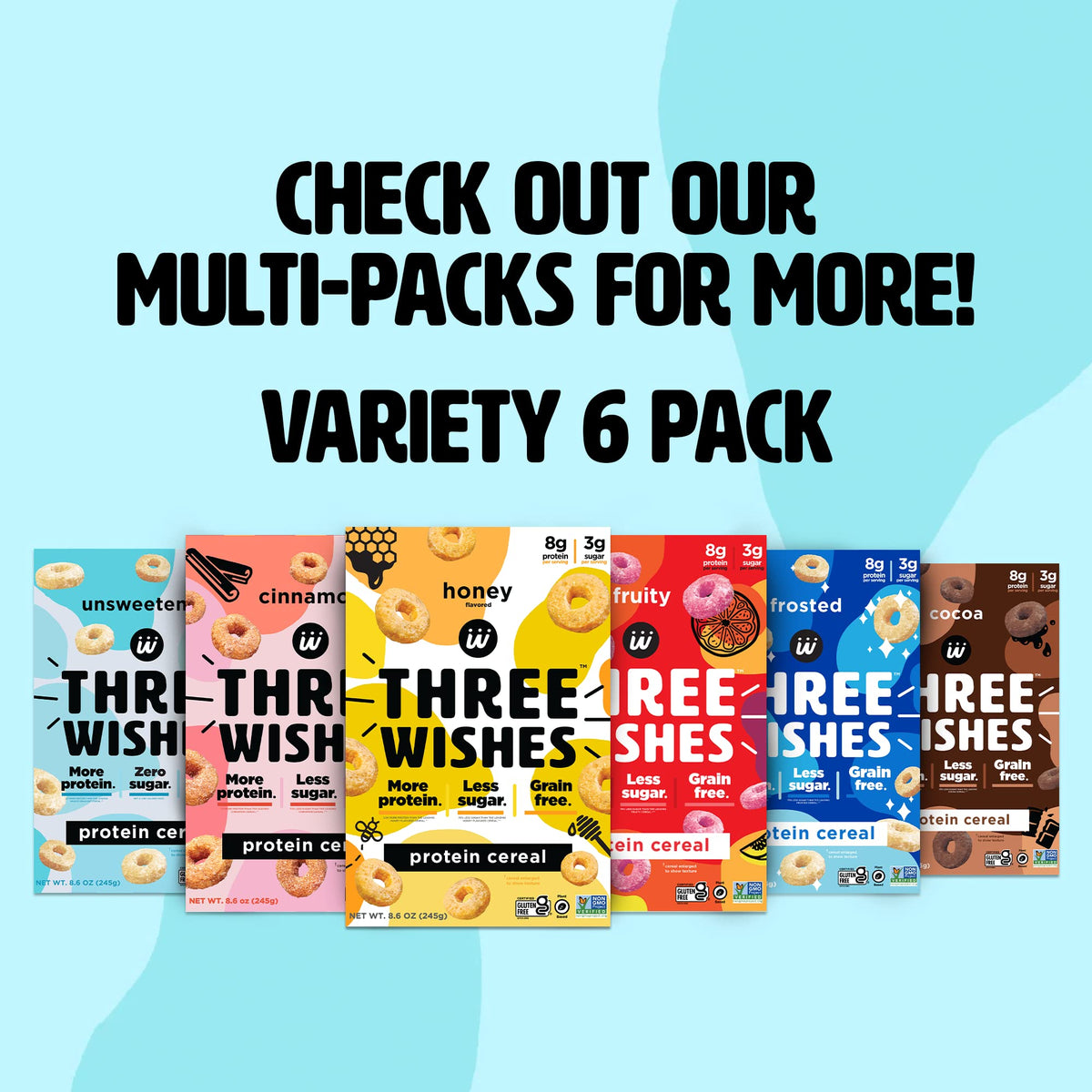 Three Wishes protein cereal honey serving bowl showing gluten free breakfast