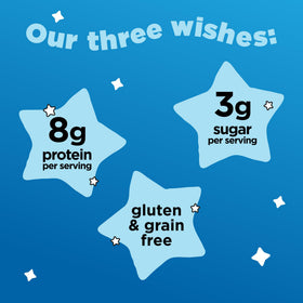 Three Wishes Vanilla Frosted cereal in a bowl with milk for a protein-packed start.