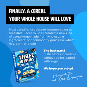 Three Wishes Vanilla Frosted packaging design reflects clean, kid-friendly branding.