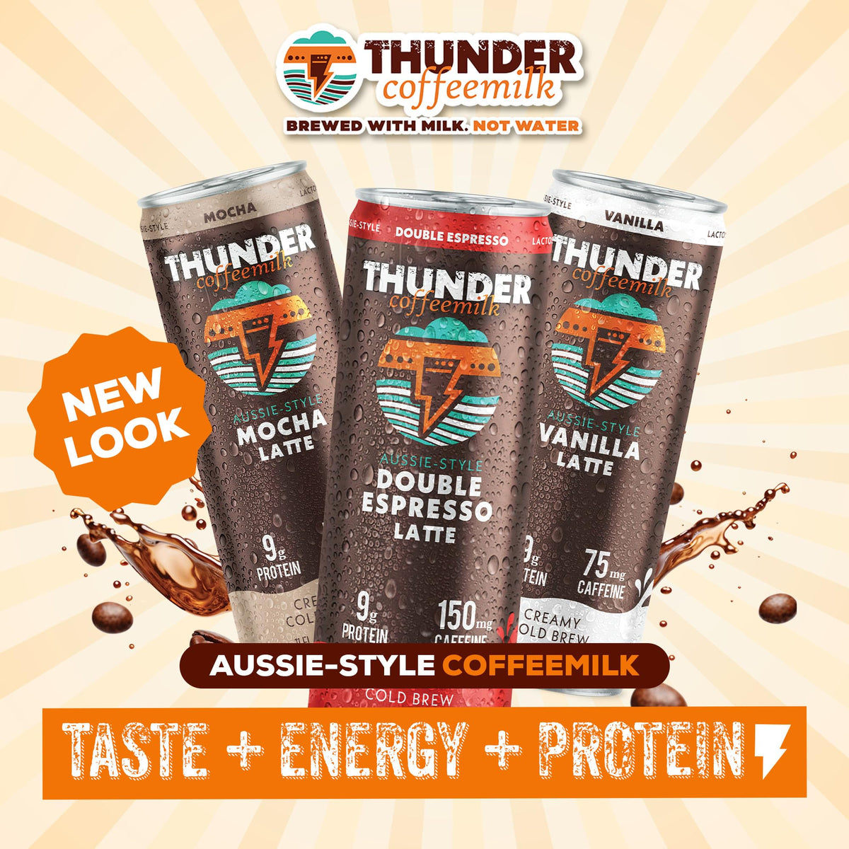 Thunder CoffeeMilk 12-pack display emphasizes convenient ready-to-drink option