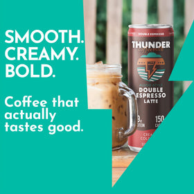 Thunder CoffeeMilk nutrition panel notes 9g protein and 75mg caffeine