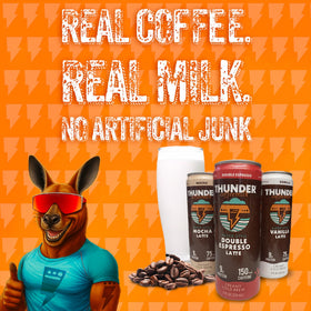 Thunder CoffeeMilk pour over ice reveals creamy, smooth texture